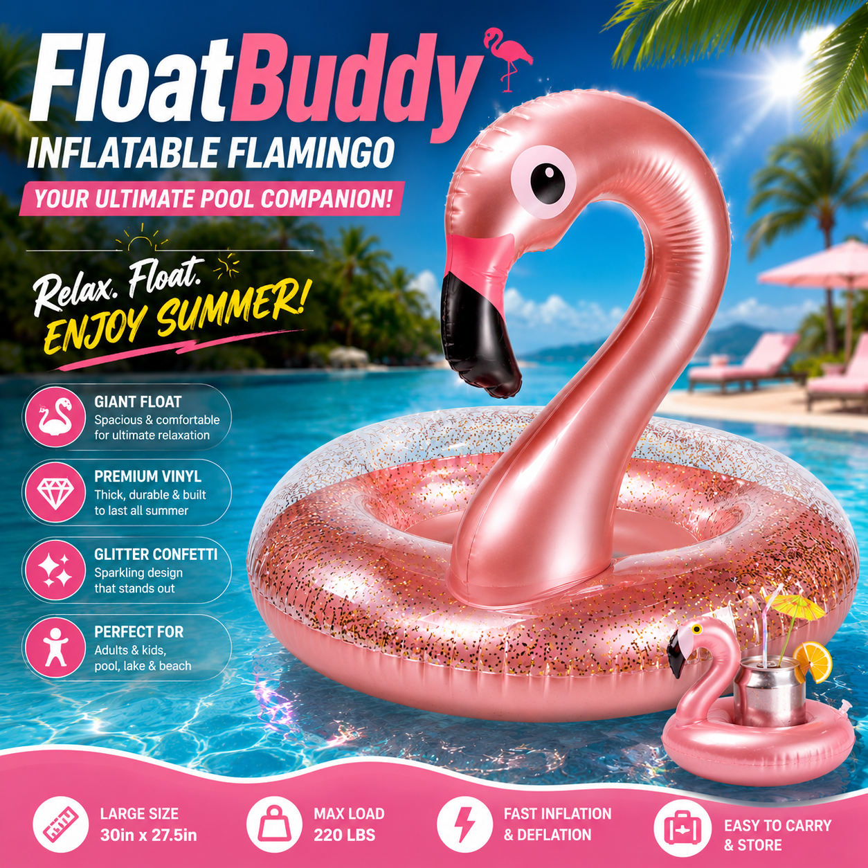 FloatBuddy™ Inflatable Flamingo