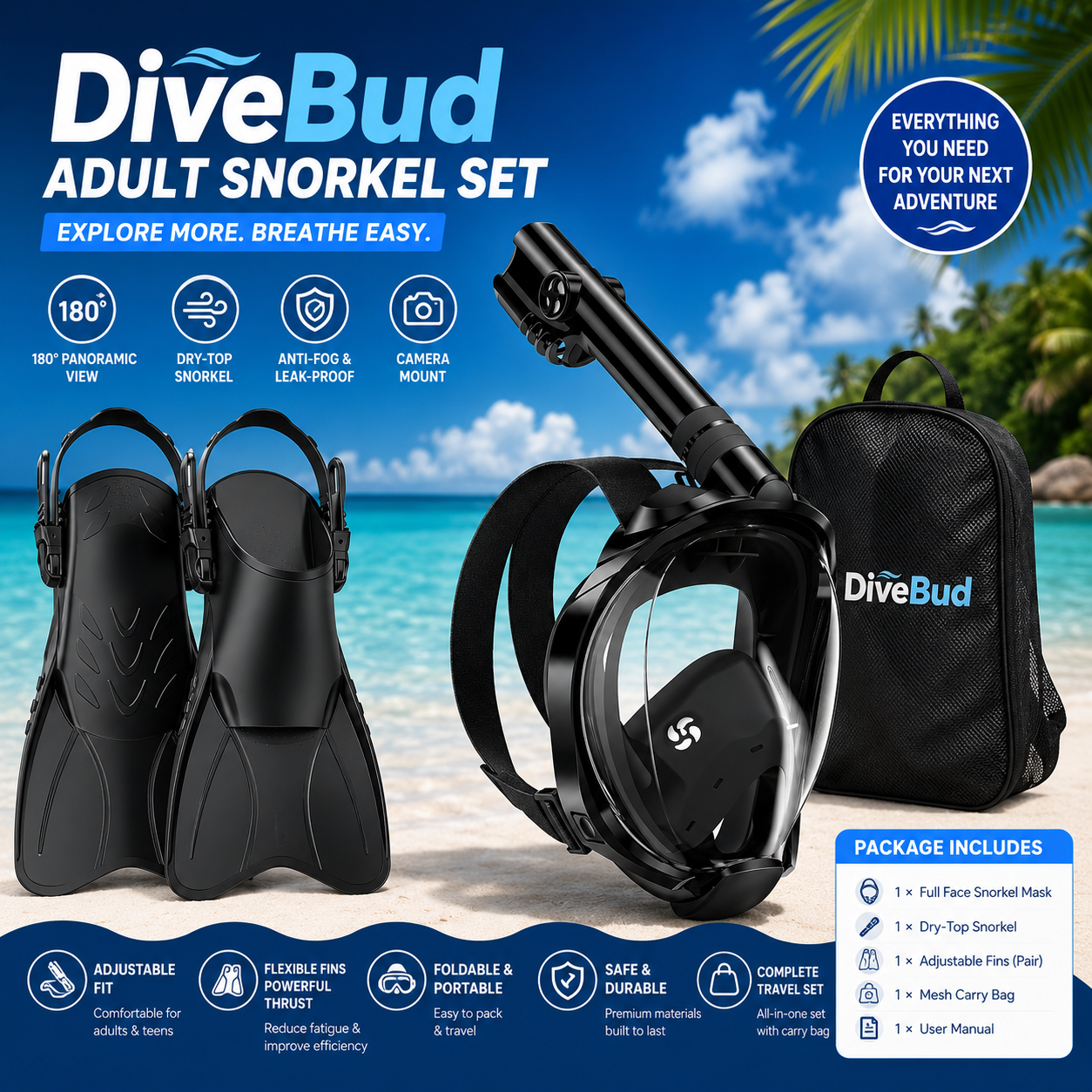 DiveBud™ Adult Snorkeling Set